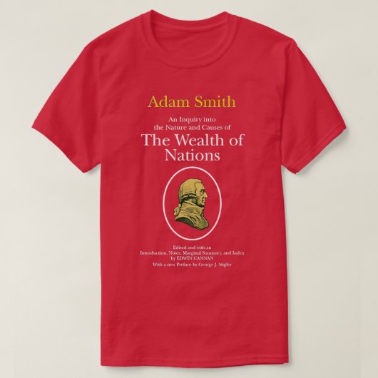The Wealth of Nations Adam Smith  Book Cove T-shirt (Design voorkant)