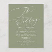 The Wedding Budget Sage Green White Elegant Invite (Voorkant)