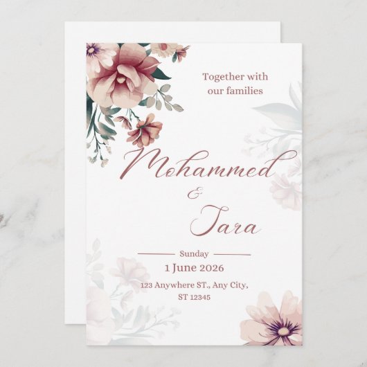 The wedding Invitation (Voorkant / Achterkant)