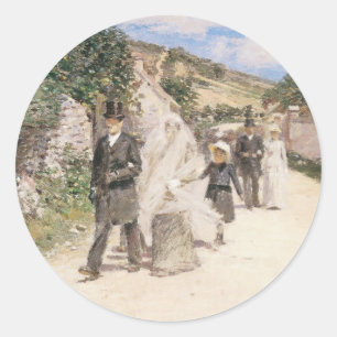 The Wedding March van Robinson, Vintage Newlyweds Ronde Sticker