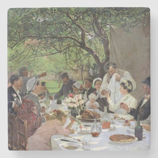 The Wedding Meal in Yport, 1886 Stenen Onderzetter (Voorkant)