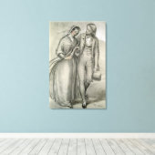The Wedding Morning - Het vertrek, c.1846 Canvas Afdruk (Insitu (Houten vloer))