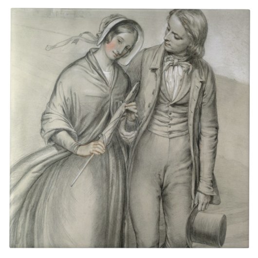 The Wedding Morning - Het vertrek, c.1846 Tegeltje (Voorkant)