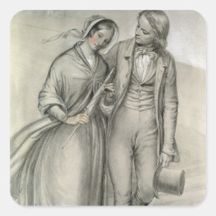 The Wedding Morning - Het vertrek, c.1846 Vierkante Sticker