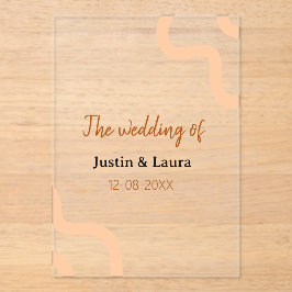 The wedding of add bride groom name date peach acryl uitnodigingen