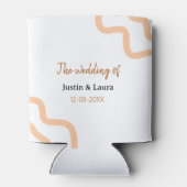 The wedding of add bride groom name date peach blikjeskoeler (Achterkant)