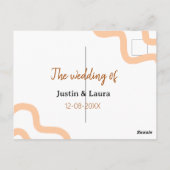 The wedding of add bride groom name date peach briefkaart (Achterkant)