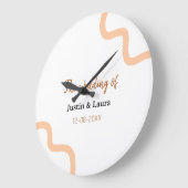 The wedding of add bride groom name date peach grote klok (Hoek)