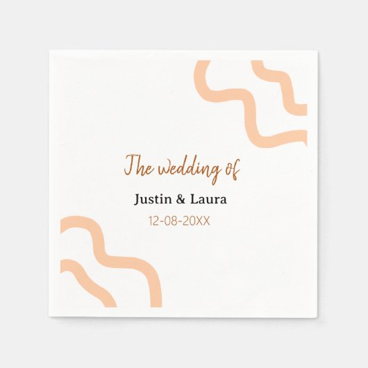 The wedding of add bride groom name date peach servet (Voorkant)