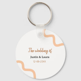 The wedding of add bride groom name date peach sleutelhanger