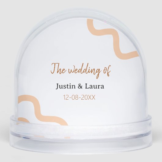 The wedding of add bride groom name date peach sneeuwbol (Voorkant)