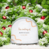 The wedding of add bride groom name date peach sneeuwbol (Kerstmis)