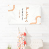 The wedding of add bride groom name date peach spandoek (Insitu)