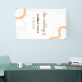 The wedding of add bride groom name date peach spandoek (Beurs)