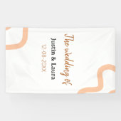 The wedding of add bride groom name date peach spandoek (Horizontaal)