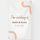 The wedding of add bride groom name date peach spandoek (Verticaal)