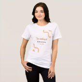 The wedding of add bride groom name date peach Tri-Blend shirt (Voorkant volledig)