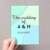 The wedding of add couple name initial letter date acryl uitnodigingen (Insitu (Draagbaar))