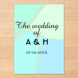The wedding of add couple name initial letter date acryl uitnodigingen