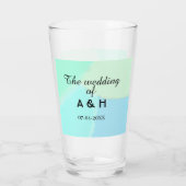 The wedding of add couple name initial letter date glas (Achterkant)