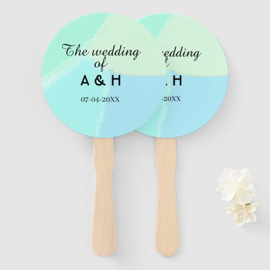 The wedding of add couple name initial letter date handwaaier (Voorkant en achterkant)