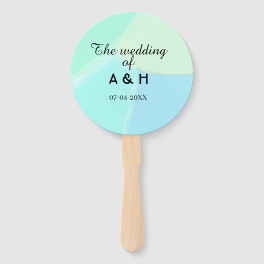 The wedding of add couple name initial letter date handwaaier (Voorkant)