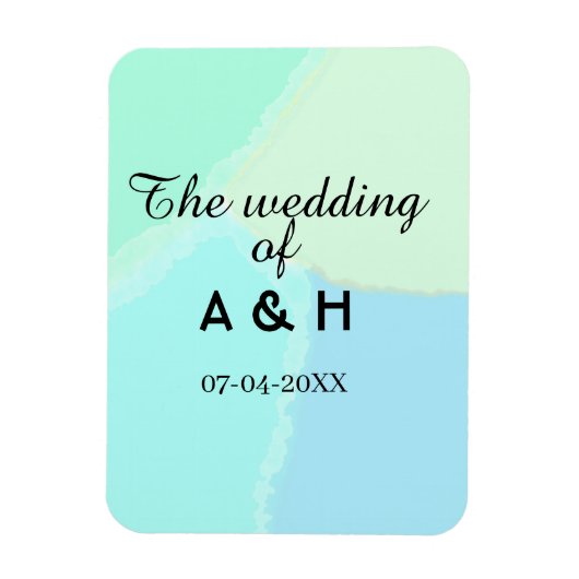 The wedding of add couple name initial letter date magneet (Verticaal)