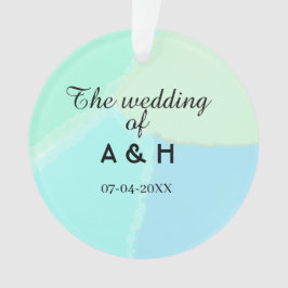 The wedding of add couple name initial letter date ornament