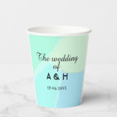 The wedding of add couple name initial letter date papieren bekers (Achterkant)