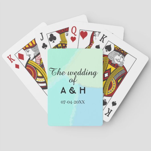 The wedding of add couple name initial letter date pokerkaarten (Achterkant)
