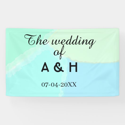 The wedding of add couple name initial letter date spandoek (Horizontaal)