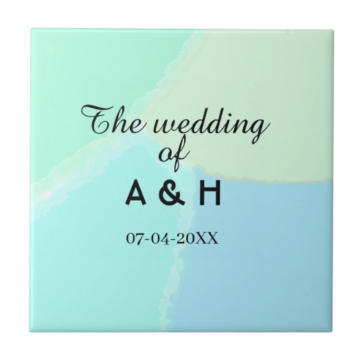 The wedding of add couple name initial letter date tegeltje (Voorkant)