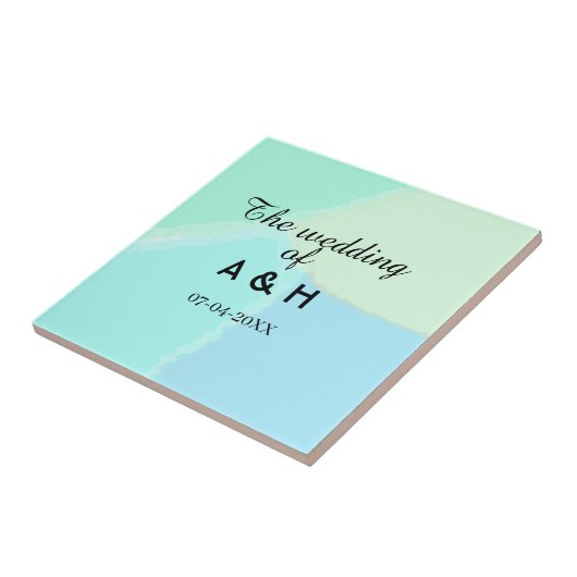 The wedding of add couple name initial letter date tegeltje (Zijkant)