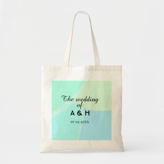 The wedding of add couple name initial letter date tote bag (Voorkant)