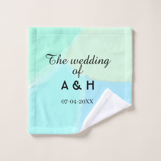 The wedding of add couple name initial letter date washandje (Wasdoekje)