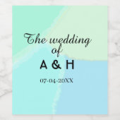 The wedding of add couple name initial letter date wijn etiket (Enkel label)
