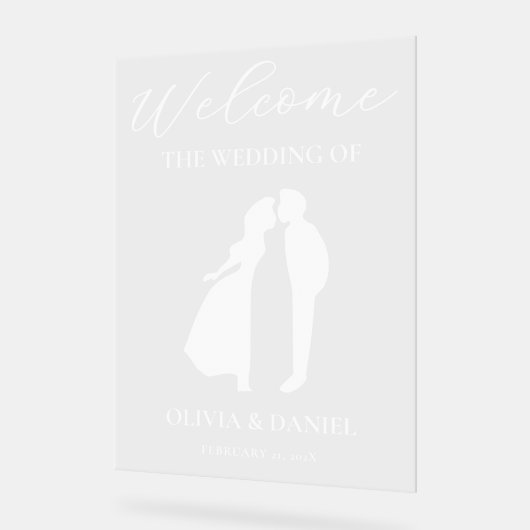 The Wedding Of Modern Wedding Welcome Acryl Bord (Hoek)