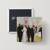 The Wedding Reception, c.1900 Vierkante Button 5,1 Cm (Voorkant /achterkant)