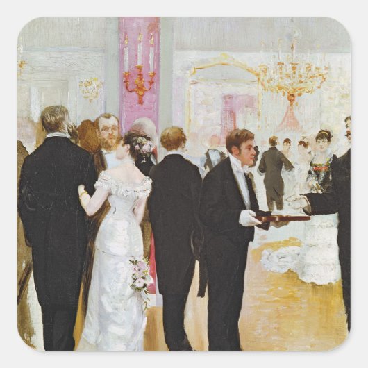 The Wedding Reception, c.1900 Vierkante Sticker (Voorkant)