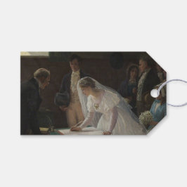The Wedding Register (door Edmund Blair Leighton) Cadeaulabel
