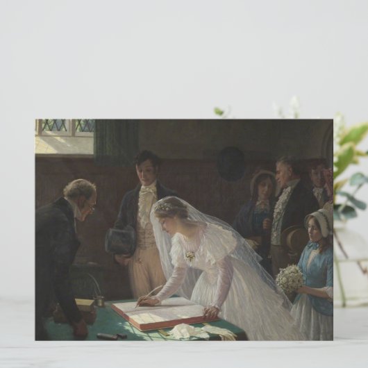 The Wedding Register (door Edmund Blair Leighton) Kaart (Staand voorkant)