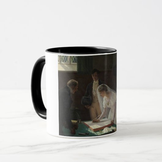 The Wedding Register (door Edmund Blair Leighton) Mok (Voorkant links)