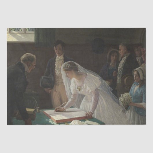 The Wedding Register (door Edmund Blair Leighton) Tissuepapier (Voorkant)