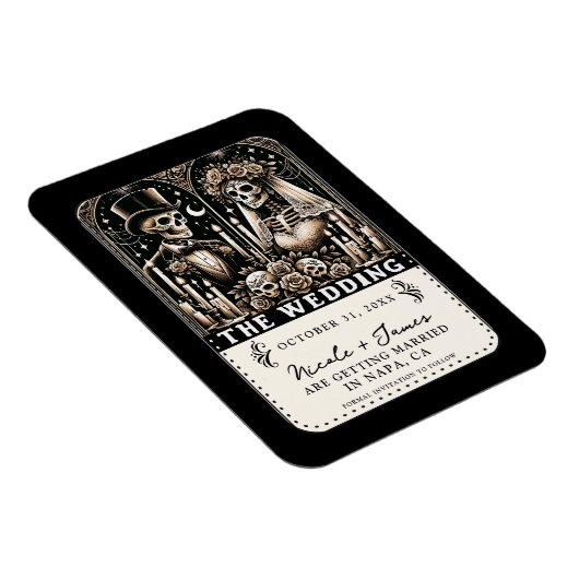 THE WEDDING Tarot Skeletons Save the Date Magneet (Rechterzijde)