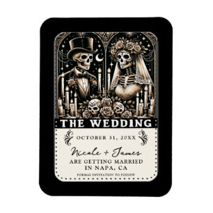 THE WEDDING Tarot Skeletons Save the Date Magneet