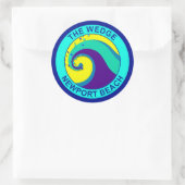 The Wedge, Newport Beach Ronde Sticker (Tas)