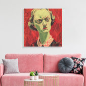 The Weeping Muse Watercolor Close-Up Canvas Afdruk (Insitu (Woonkamer))