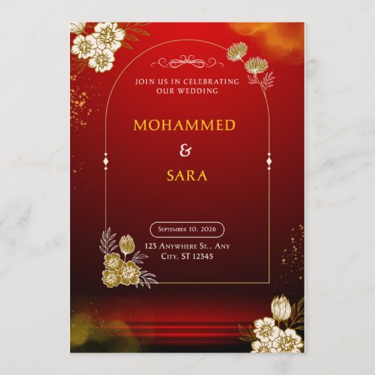 The Weidiing Invitation Kaart (Voorkant)