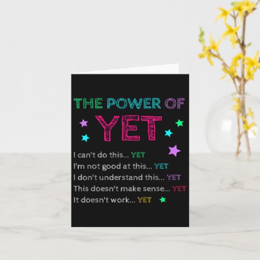 The Wer Of Yet Back To School Insrational Teacher  Kaart (Gele Bloem)