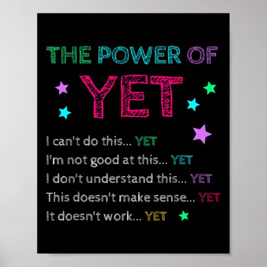 The Wer Of Yet Back To School Insrational Teacher Poster (Voorkant)